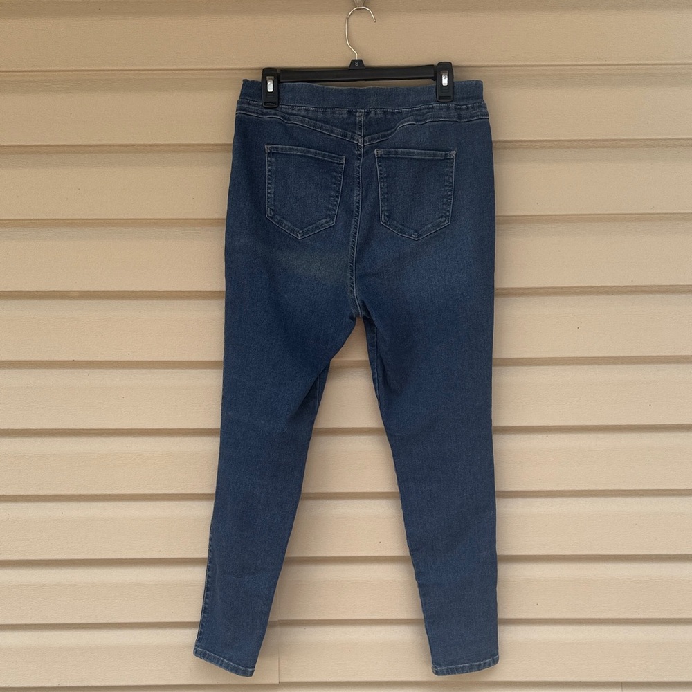 High-Rise Skinny Jeans in Dark Blue for Women - Picture 2 of 7